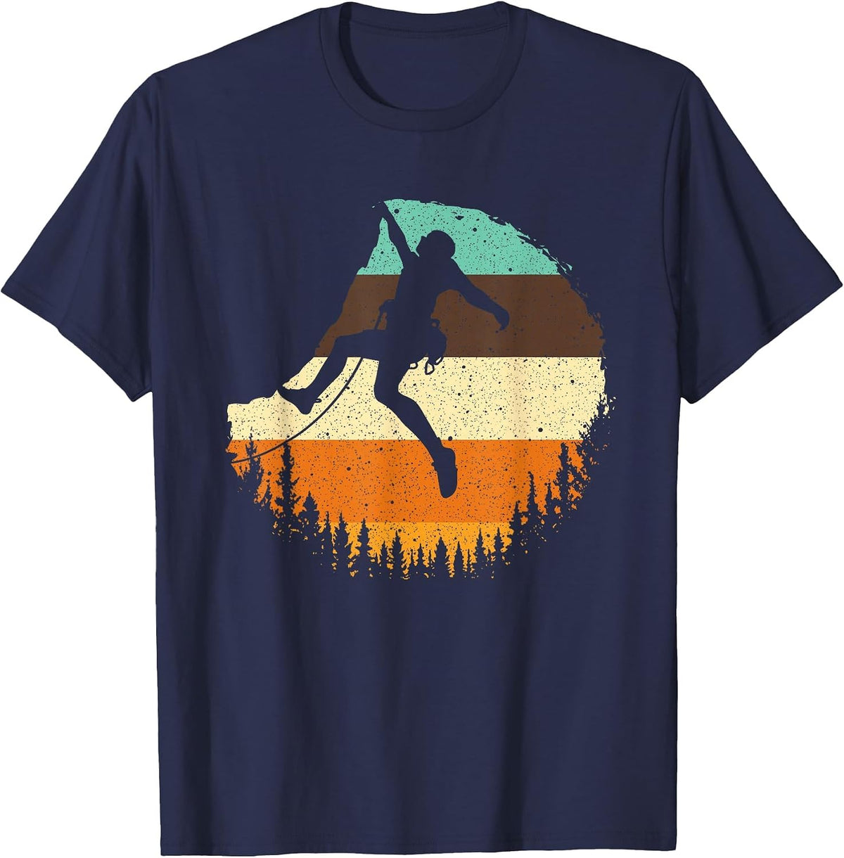 Cool Rock Climbing for Men Women Mountain Climber Bouldering T-Shirt - Navy Blue