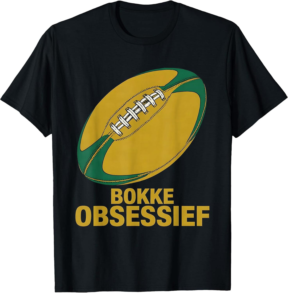 Men's Bokke Obsessief Rugby Fan South African Bokke Pride T-Shirt - Black
