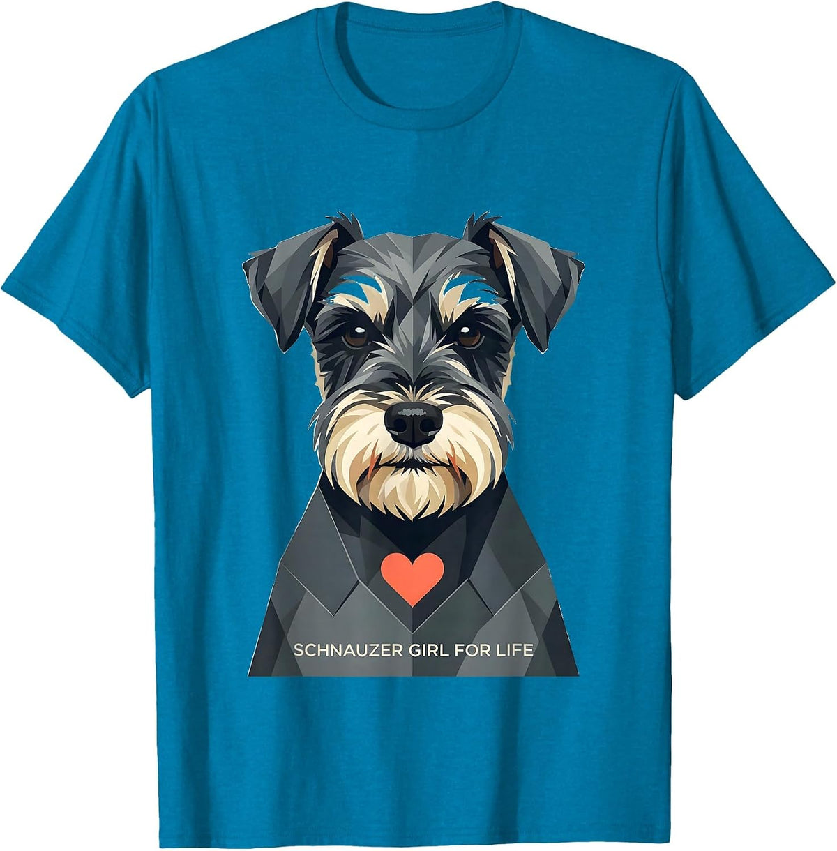 Schnauzer Girl For Life Funny Miniature Schnauzer Lover Gift T-Shirt - Sapphire Blue