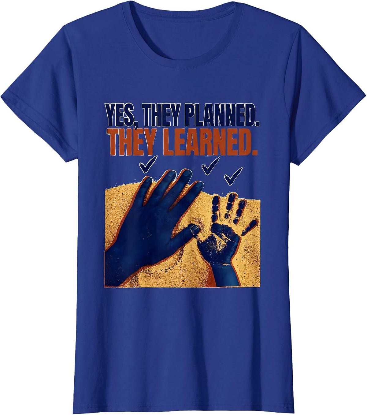 Women's Yes They Planned They Learned Preschool Teacher Back To T-Shirt - Royal Blue
