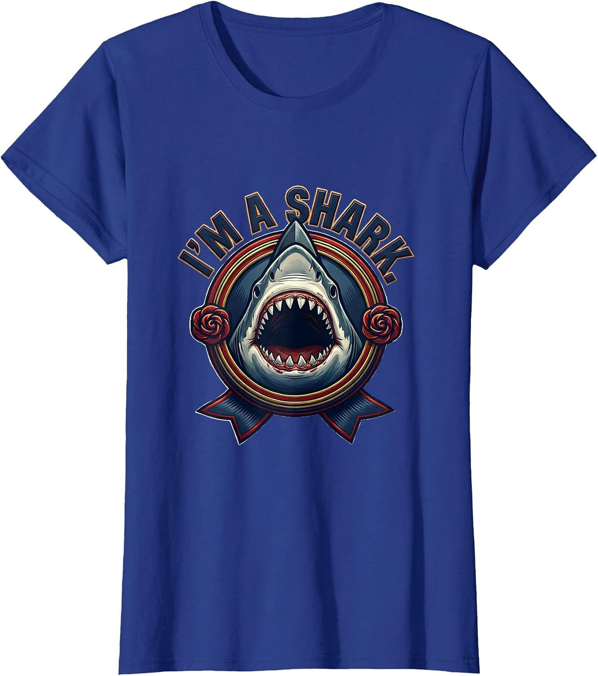 Women's I'm A Shark Funny Shark Jaw Halloween Costume Ocean Animal T-Shirt - Royal Blue
