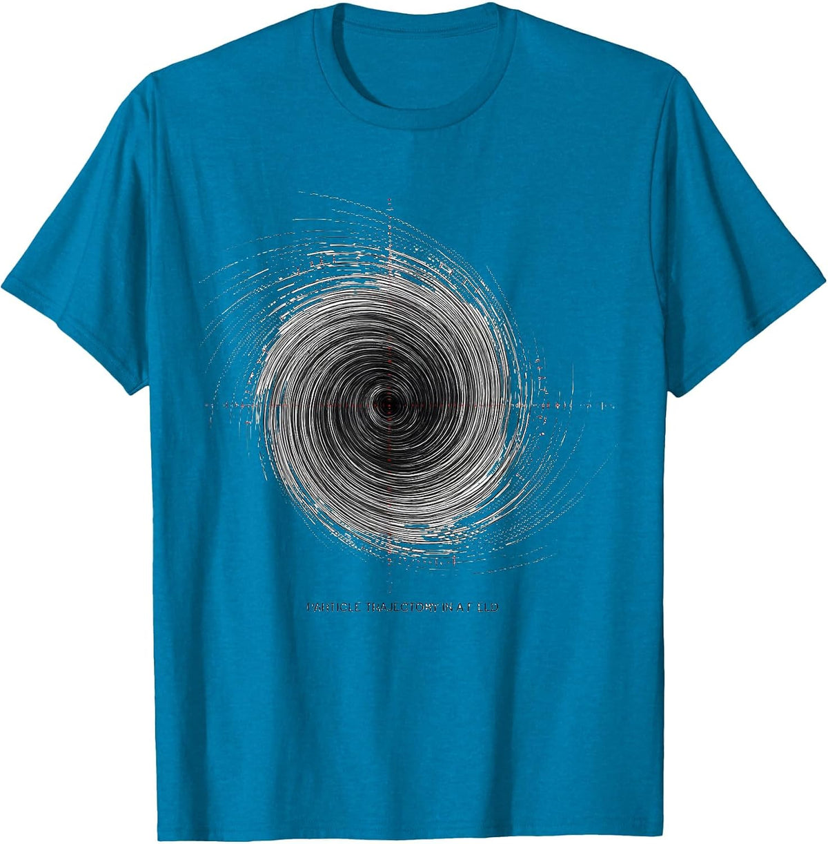Particle Trajectory In A Field Funny Science Quantum Physics T-Shirt - Sapphire Blue