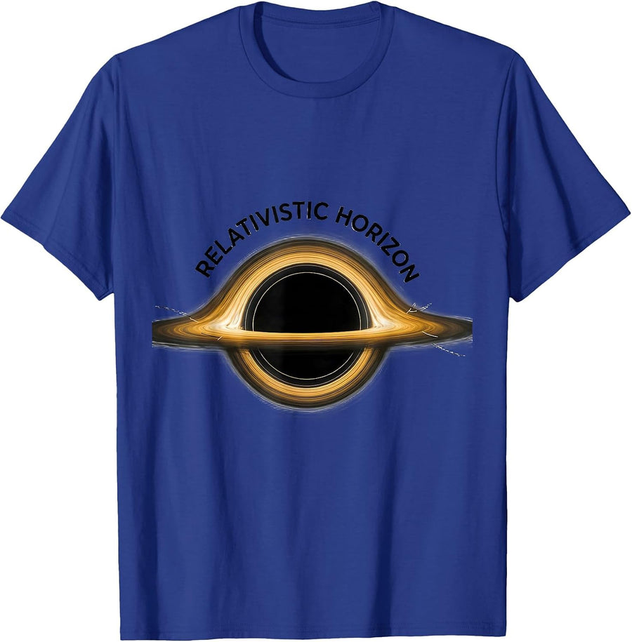 Relativistic Horizon Minimalist Black Hole Physics T-Shirt - Royal Blue