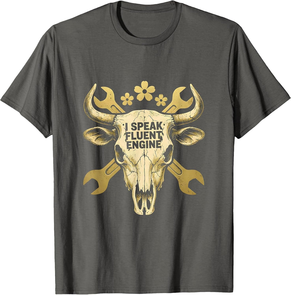 Men's I Speak Fluent Engine Mechanic Graphic Design T-Shirt - Asphalt Grey