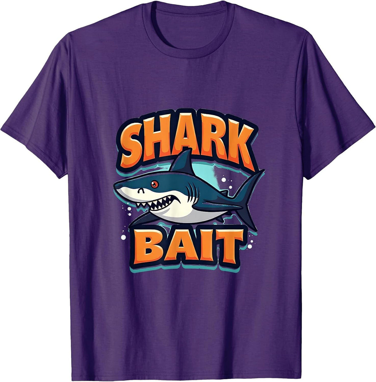 Shark Bait Ocean Predator Graphic Design T-Shirt - Purple