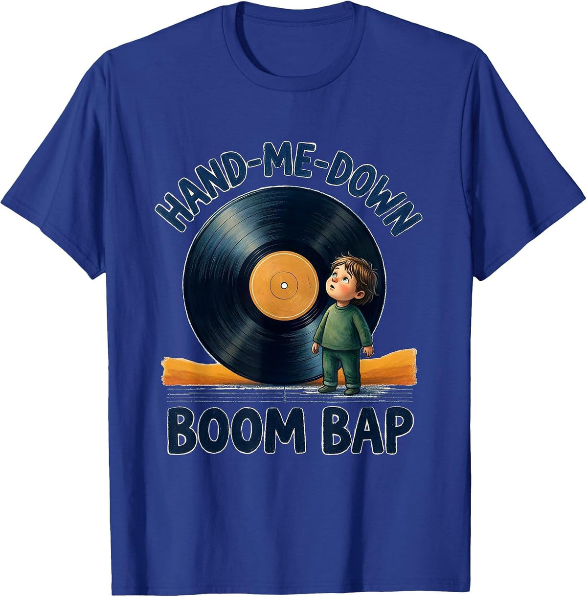 Hand-Me-Down Boom Bap Retro Old School Hip Hop 80s 90s T-Shirt - Royal Blue