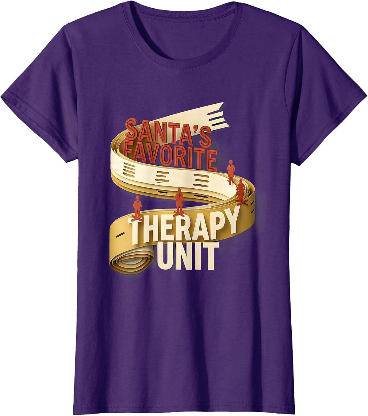 Women's Santa's Favorite Therapy Unit Funny Physical Therapy T-Shirt - Purple