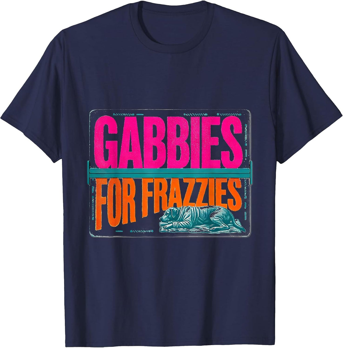 Gabbies For Frazzies Risograph Vet Tech Veterinary T-Shirt - Navy Blue