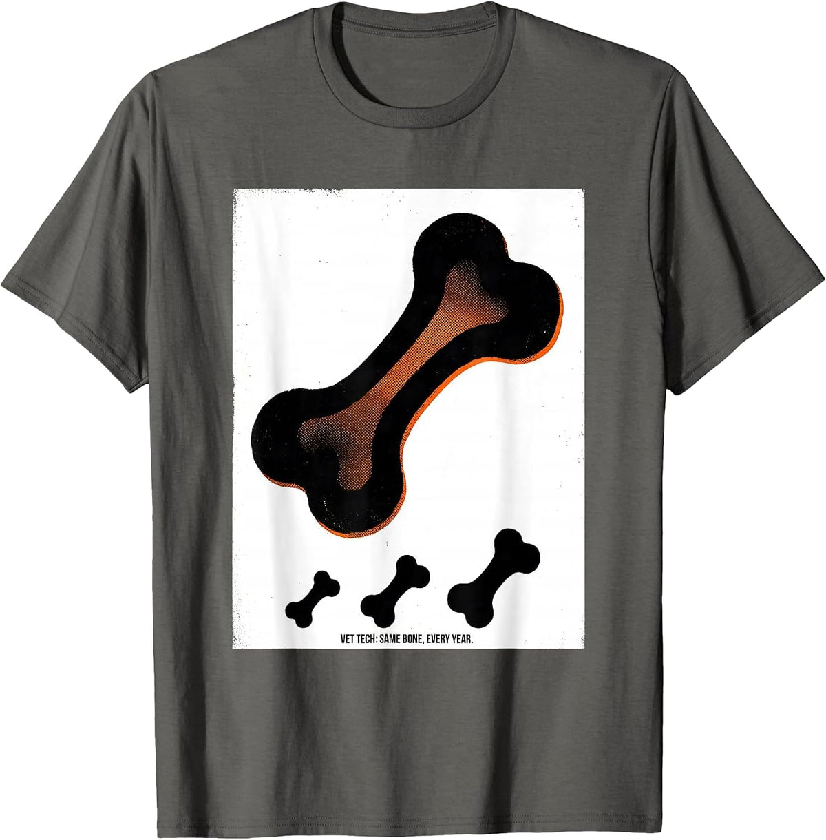 Men's Vet Tech: Same Bone, Every Year Funny Veterinary Staff T-Shirt - Asphalt Grey