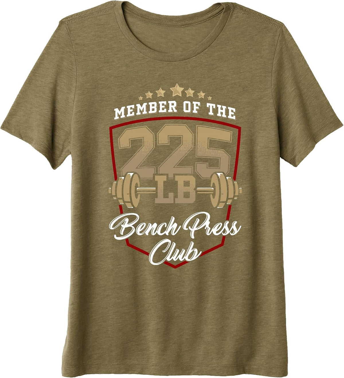 225 Lbs Bench Press Club Gym Weightlifting Gift Premium Tri-Blend T-Shirt - Olive Green
