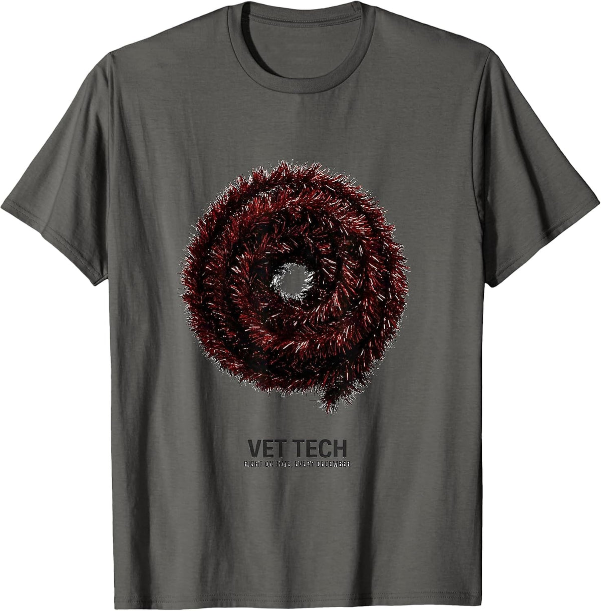 Men's Vet Tech: Right On Time, Every December Humor T-Shirt - Asphalt Grey