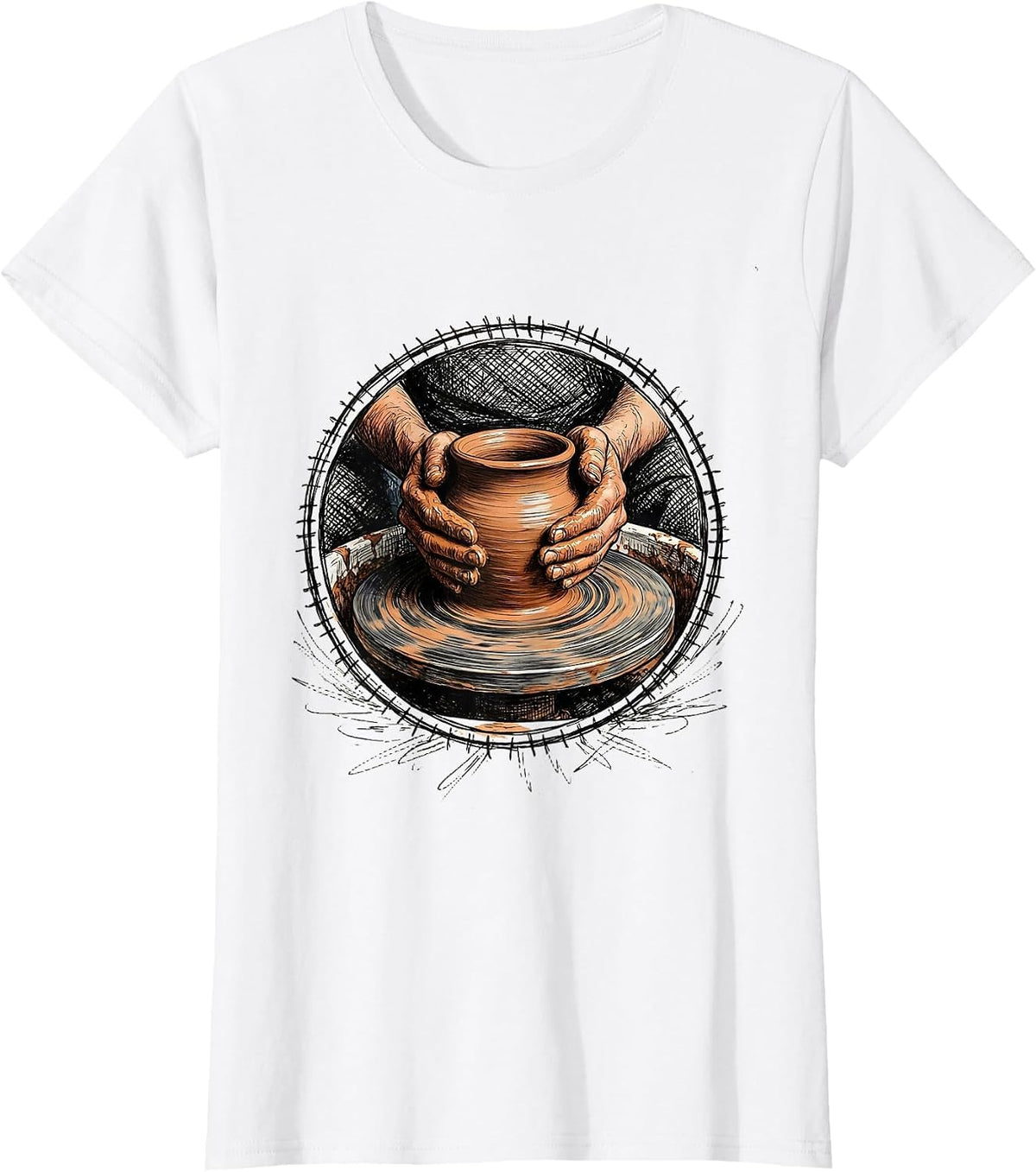 Occupational Therapy Pottery Wheel Hands Graphic T-Shirt - White