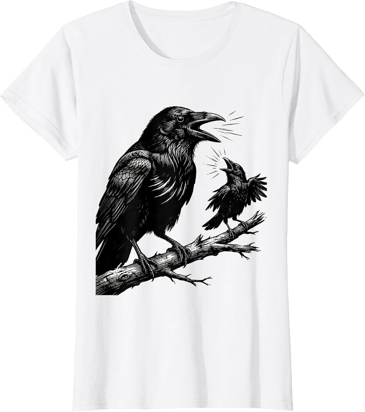F-Caw-F Crow Dark Humor Gothic Raven Bird T-Shirt - White