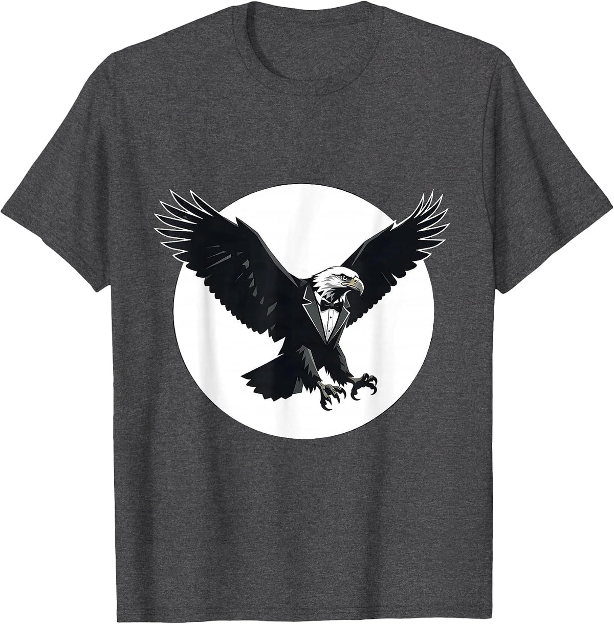 Men's Eagle in Tuxedo Soaring Flight Graphic T-Shirt - Dark Heather Grey