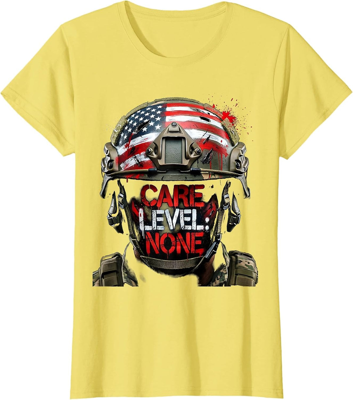 We Do Not Care Club Care Level None Design T-Shirt - Lemon Yellow