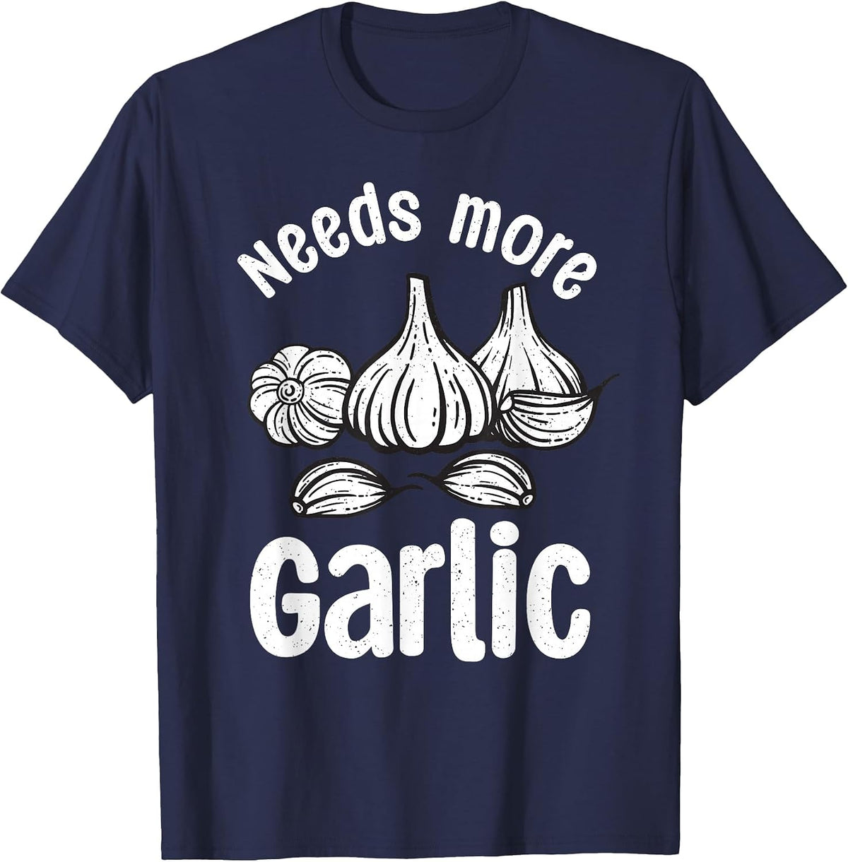 Garlic Art for Men Women Chef Cook Asian Food Garlic Lover T-Shirt - Navy Blue
