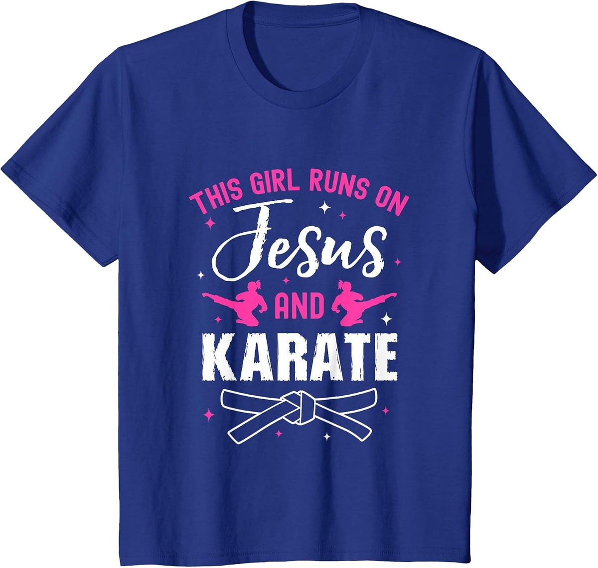 Funny Karate Design for Women Girls Karate Black Belt T-Shirt - Royal Blue