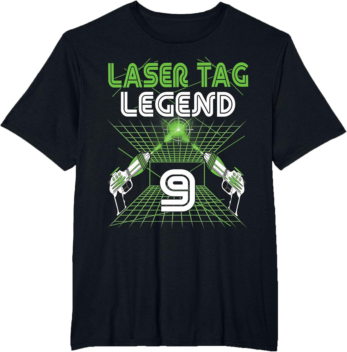Lasertag Birthday Party - Laser tag 9 Years Birthday T-Shirt - Black