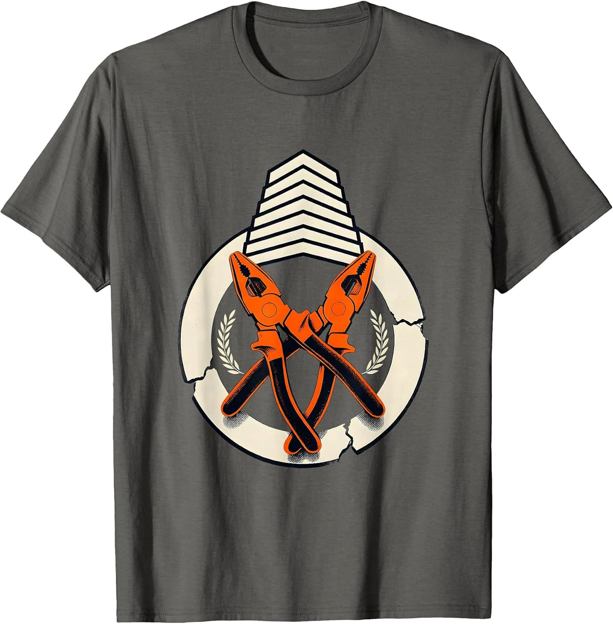 Men's Sealed Badge Ring Lineman Pliers Voltage Tester Funny T-Shirt - Asphalt Grey