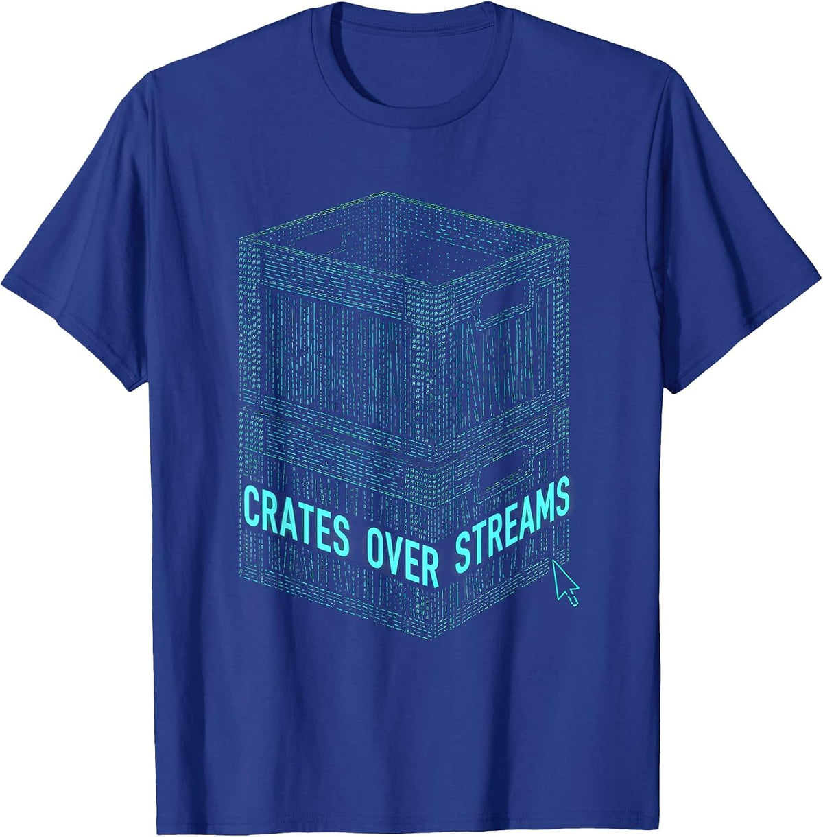 Crates Over Streams Ascii Terminal Hip-Hop Lyric Quote T-Shirt - Royal Blue