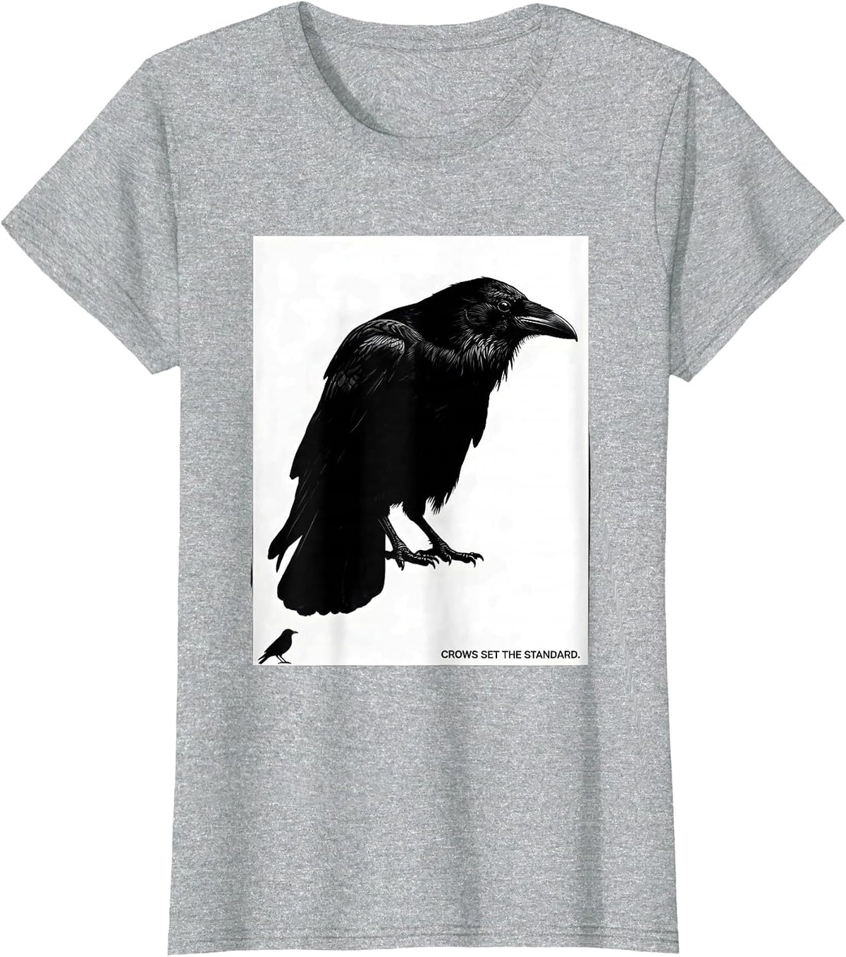 Women's Crows Set The Standard Funny Crow Lover Bird Humor T-Shirt - Heather Grey