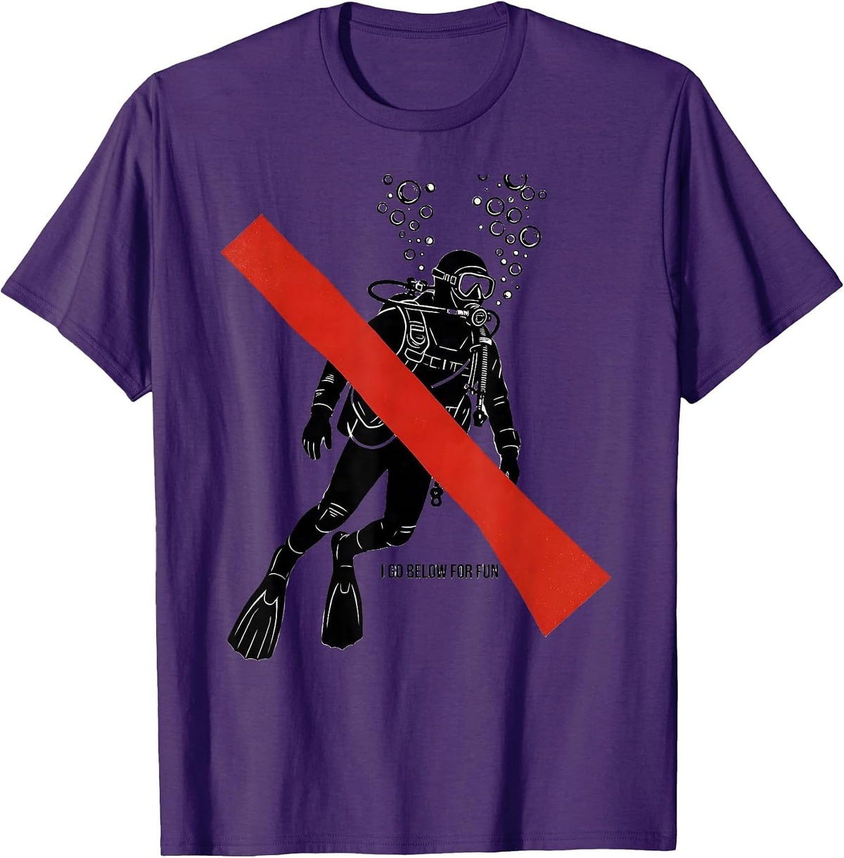 I Go Below For Fun Funny Scuba Diver Humor Gift T-Shirt - Purple