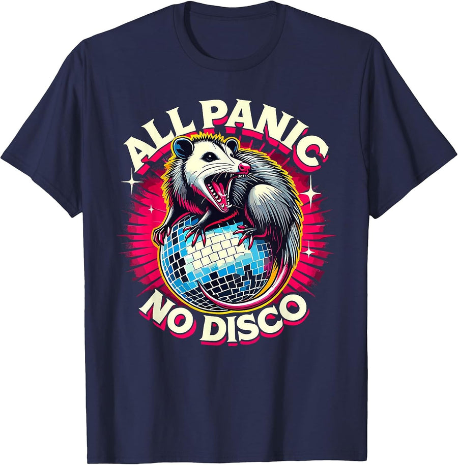 All Panic No Disco Opossum Funny Screaming Possum T-Shirt - Navy Blue