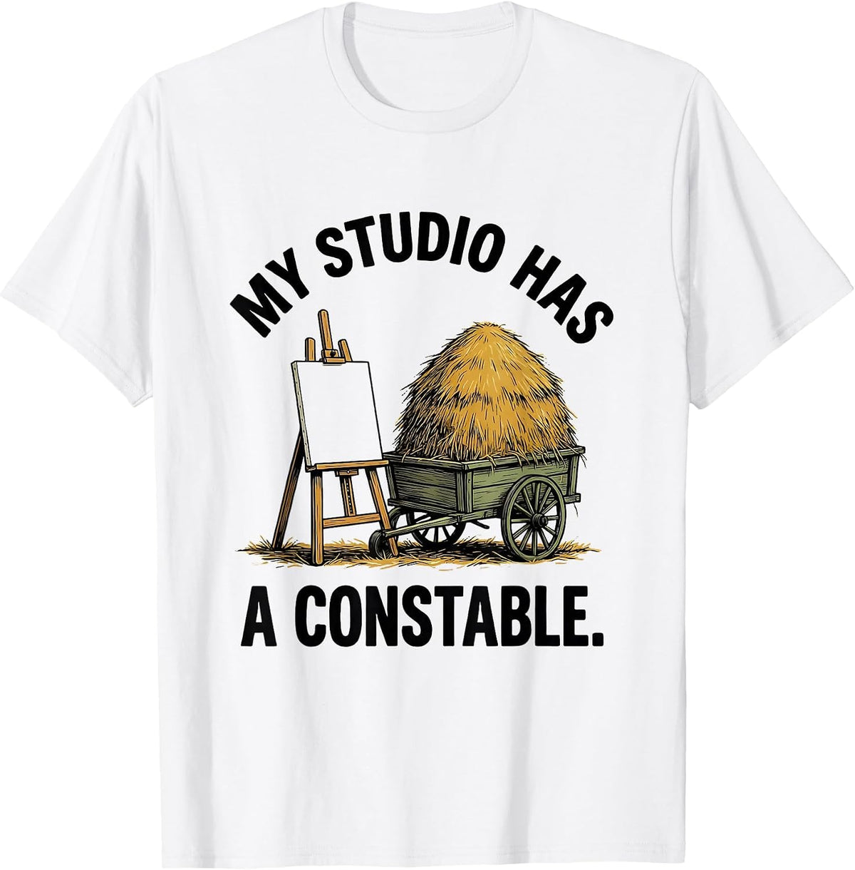 Men's My Studio Has A Constable Funny Artist Art History Humor T-Shirt - White