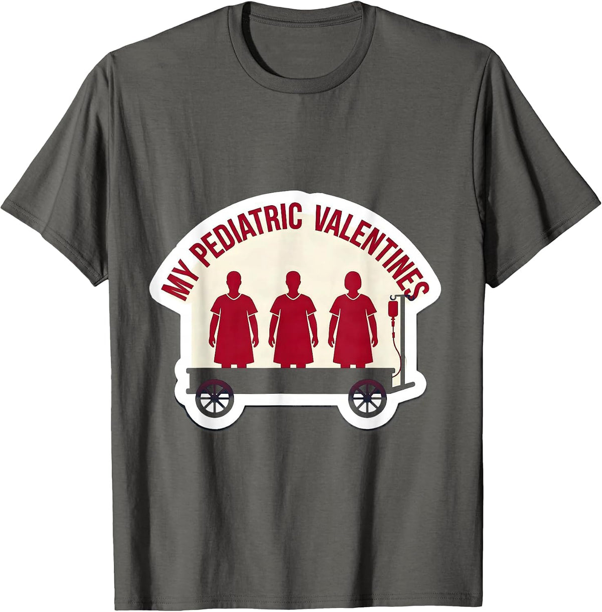 Men's My Pediatric Valentines Funny Nurse Valentine Humor T-Shirt - Asphalt Grey