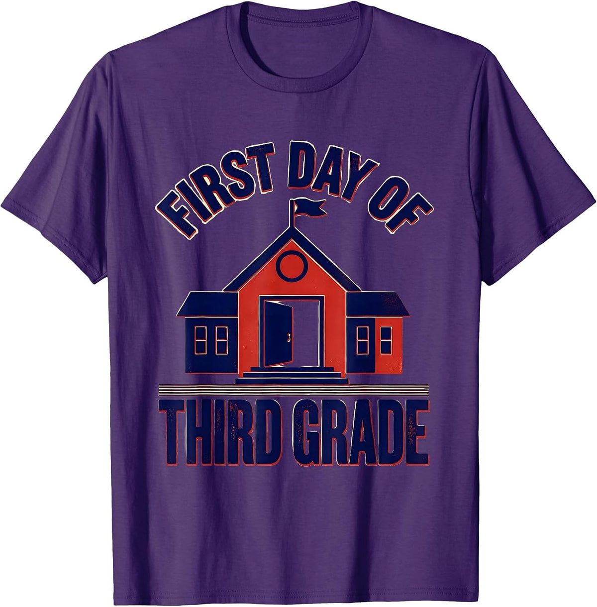 First Day Of Third Grade Retro Groovy Teacher & Student Back T-Shirt - Purple