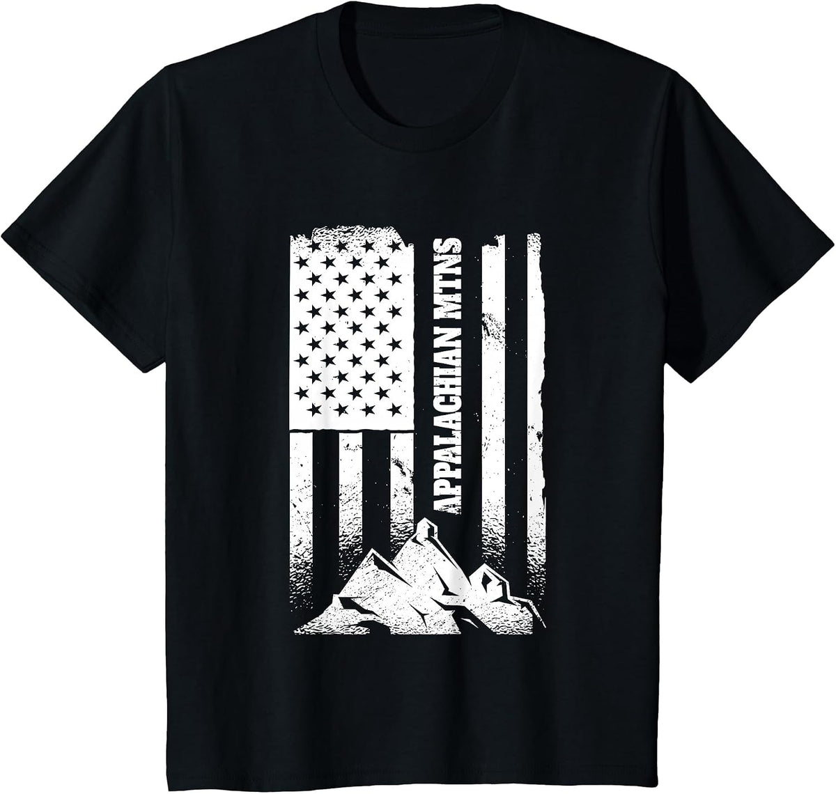 Appalachia Appalachian Mountains American Patriotic Flag T-Shirt - Black