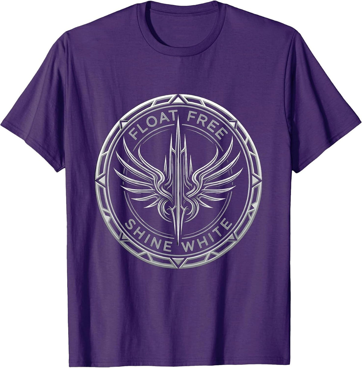 Men's Float Free Shine White Freedom Graphic Design T-Shirt - Purple