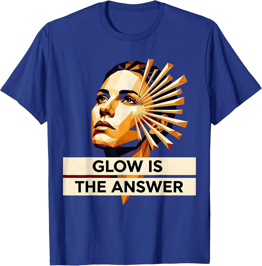 Glow Is The Answer K-Beauty Glass Skin Design T-Shirt - Royal Blue
