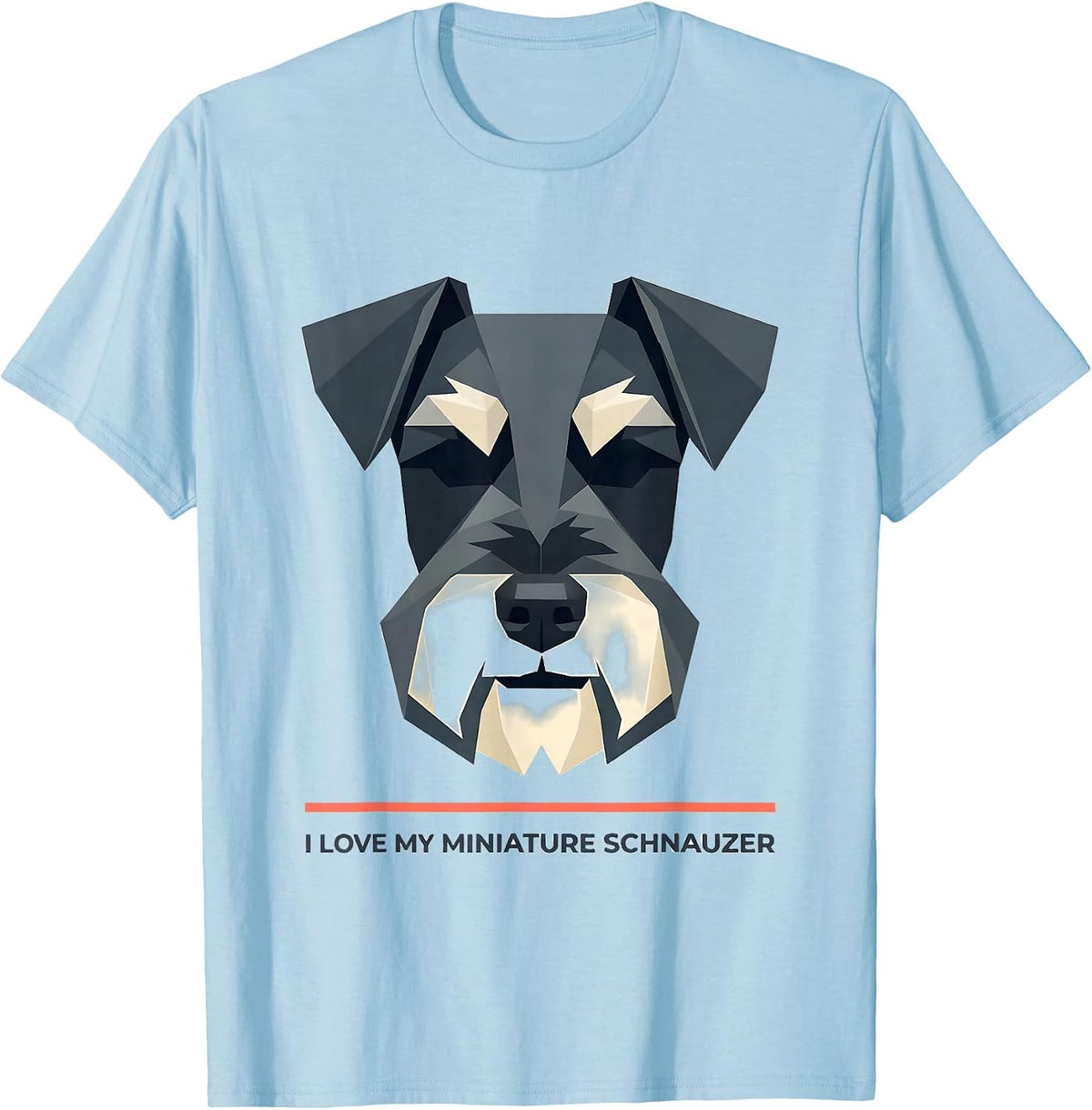 Men's I Love My Miniature Schnauzer Funny Schnauzer Mama Dog Lover T-Shirt - Baby Blue
