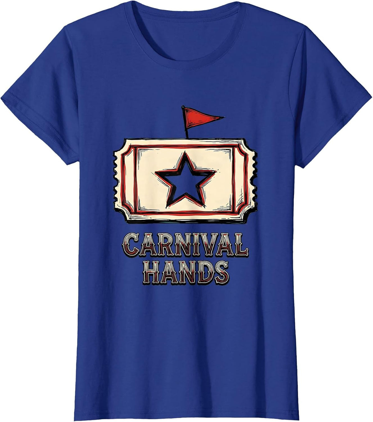 Women's Carnival Hands Sign Painter Showcard Circus Crew Birthday T-Shirt - Royal Blue