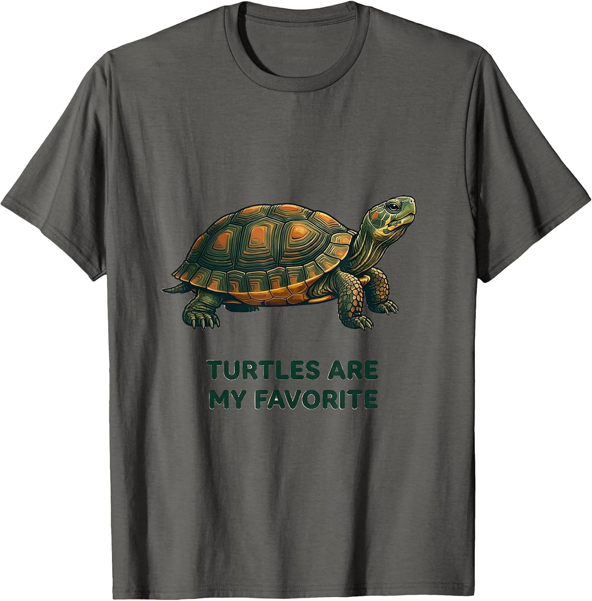 Turtles Are My Favorite Funny Turtle Lover Reptile Humor T-Shirt - Asphalt Grey