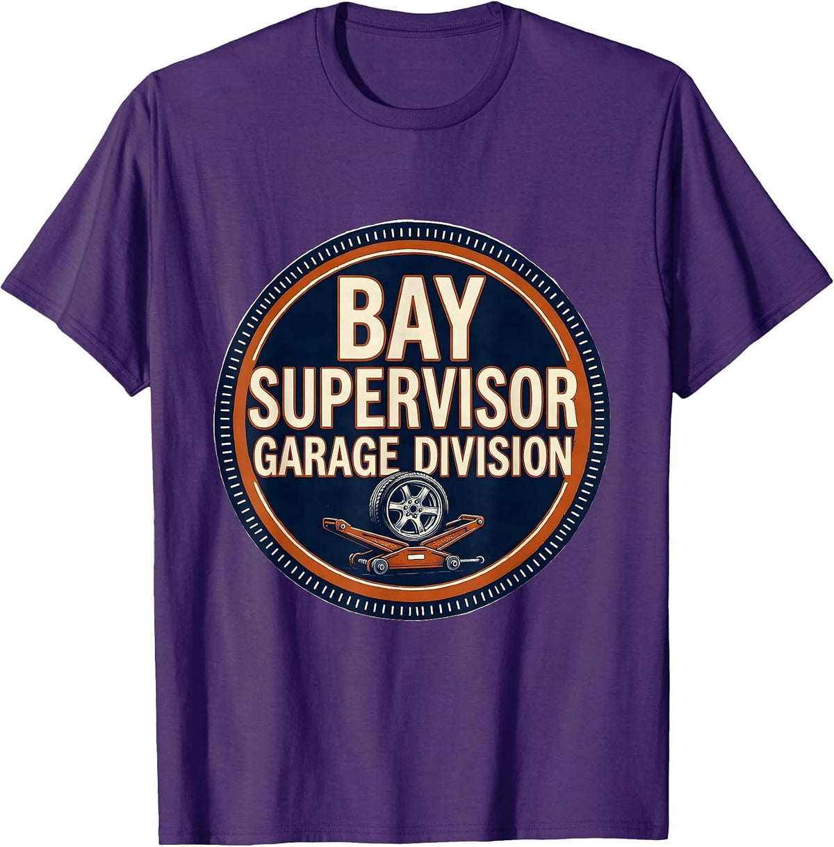 Bay Supervisor Garage Division Mechanic Dad Joke Handyman T-Shirt - Purple