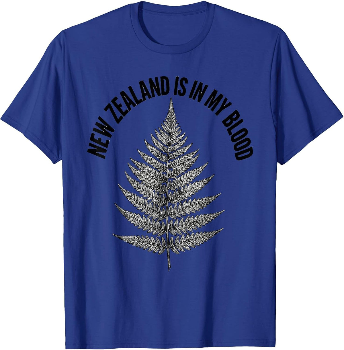Men's New Zealand Is In My Blood National Pride Rugby Fan Kiwi T-Shirt - Royal Blue