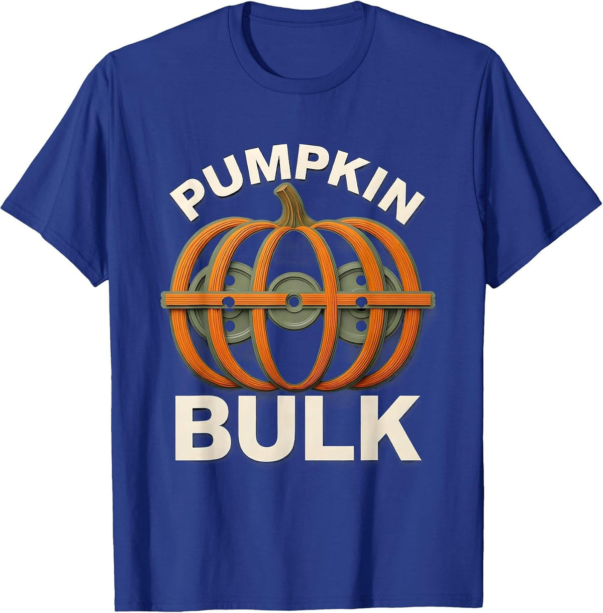 Pumpkin Bulk Funny Halloween Gym Workout Lifting Pun T-Shirt - Royal Blue