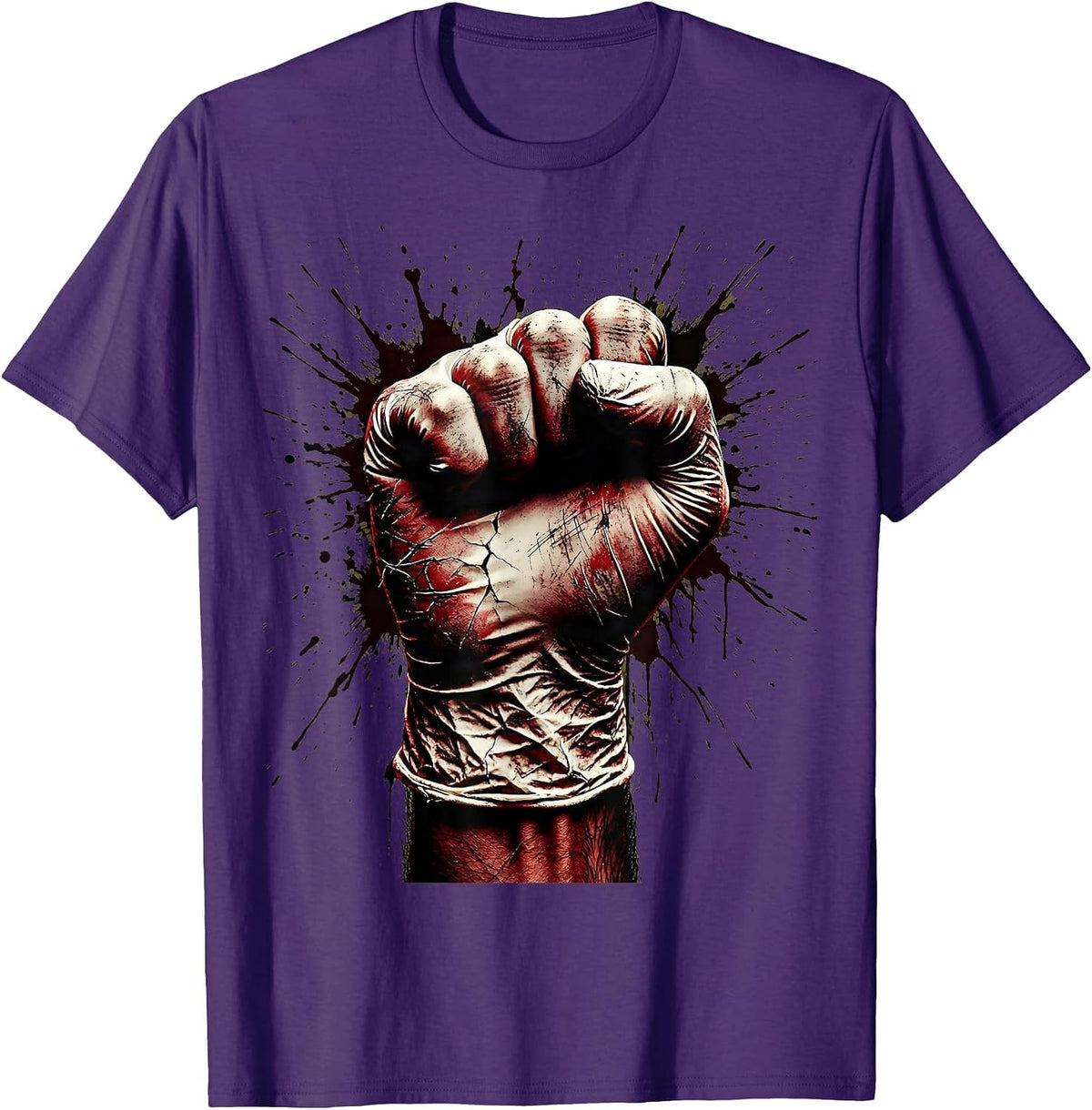 Surgeon Fist Pump Bloody Gloves Victory Graphic T-Shirt - Purple