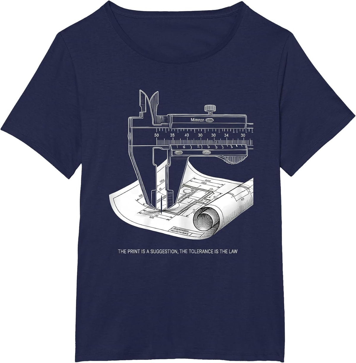 Women's The Print Is A Suggestion, The Tolerance Is The Law T-Shirt - Navy Blue