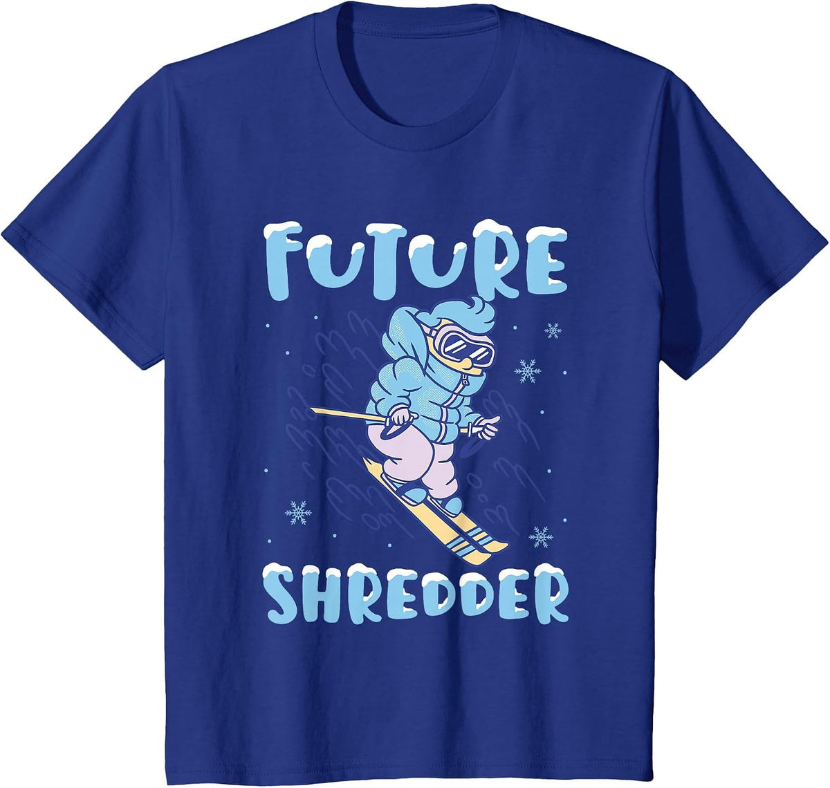 Skiing Outfit Ski Nordic Skier Skiing Future Shredder Kids T-Shirt - Royal Blue