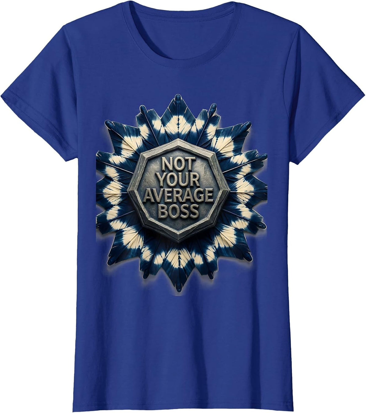 Women's Not Your Average Boss Leadership Graphic Design T-Shirt - Royal Blue