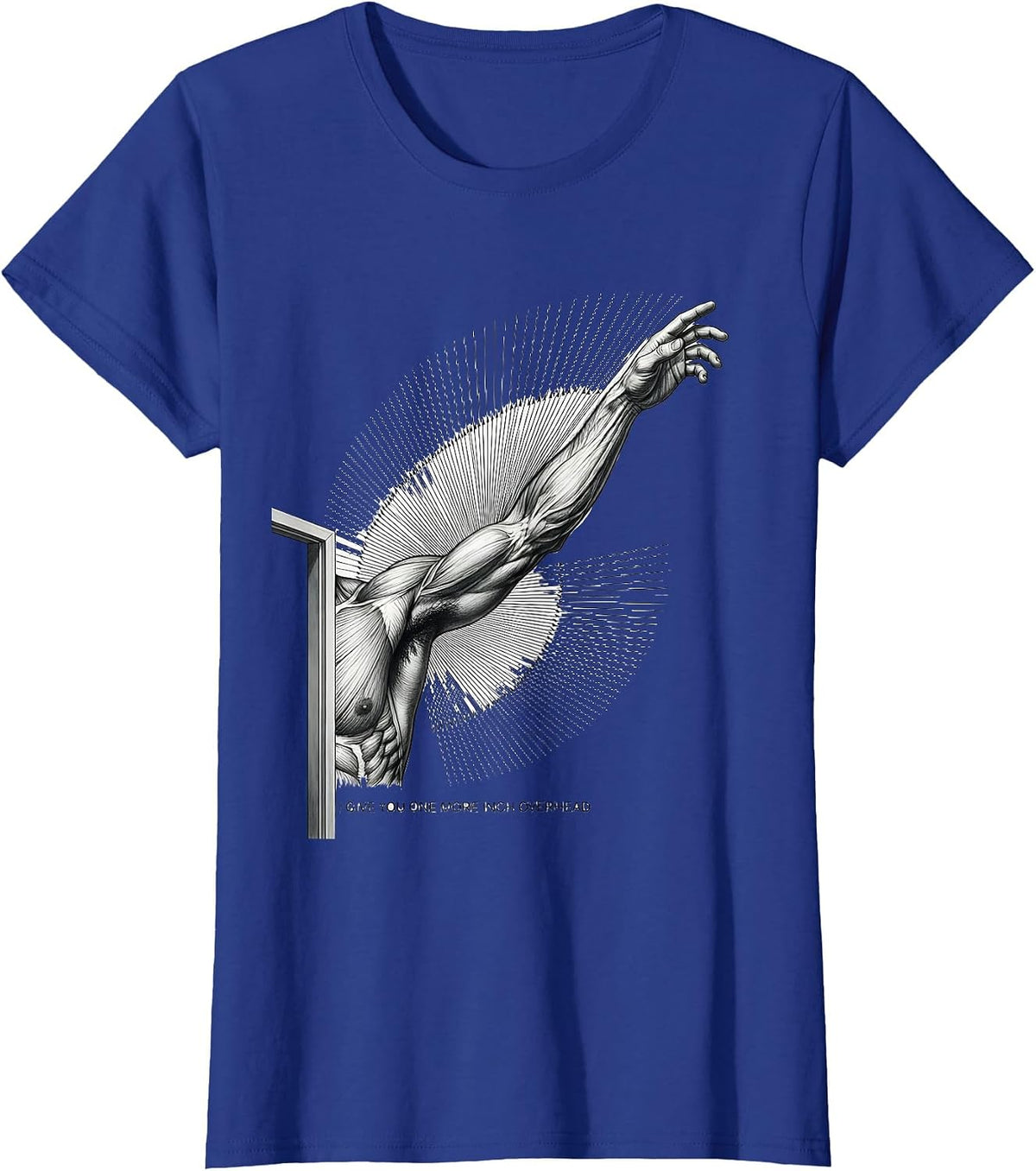 Women's I Give You One More Inch Overhead Funny Physical Therapist T-Shirt - Royal Blue