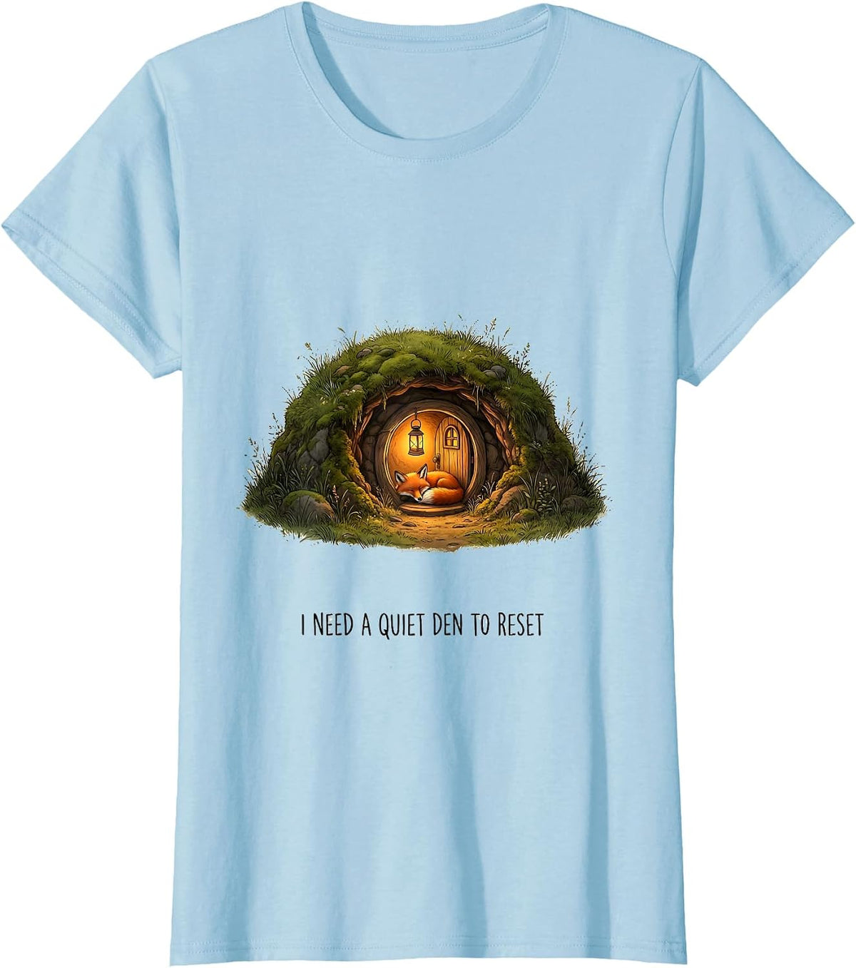 I Need A Quiet Den To Reset Funny Autistic ADHD T-Shirt - Baby Blue