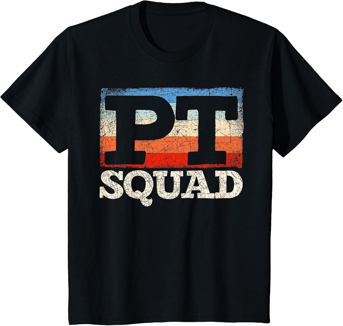 Retro Therapist PT Squad Physiotherapy Physical Therapy T-Shirt - Black