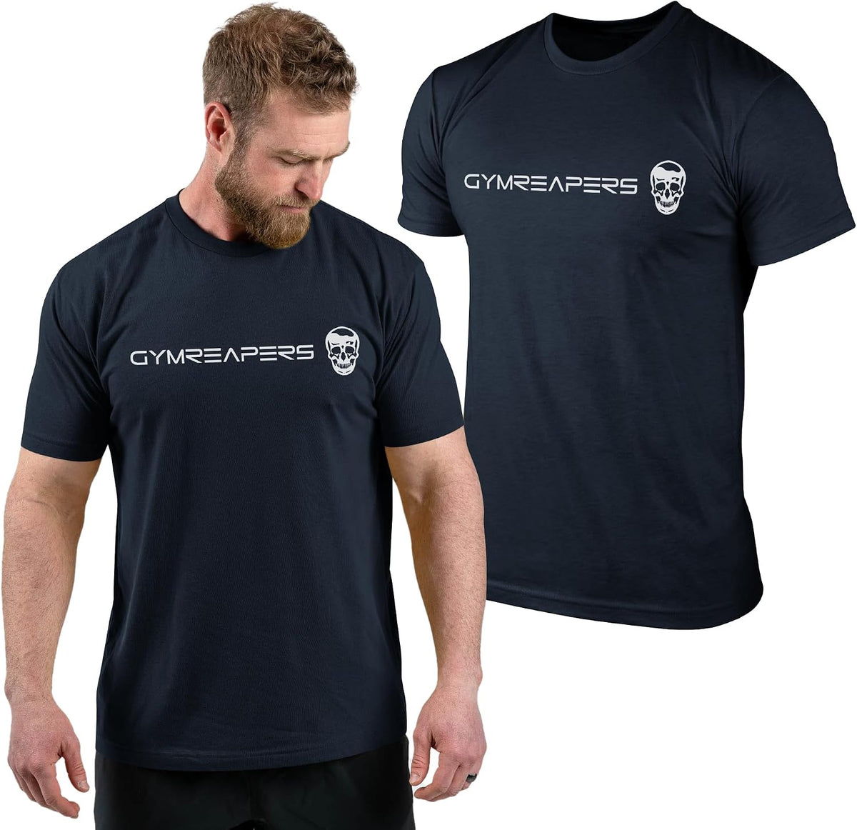 Gymreapers Moisture Wicking Short Sleeve T-Shirt for Men - Crew Neck Workout Shirts - Casual Gym Cotton Everyday Tee -