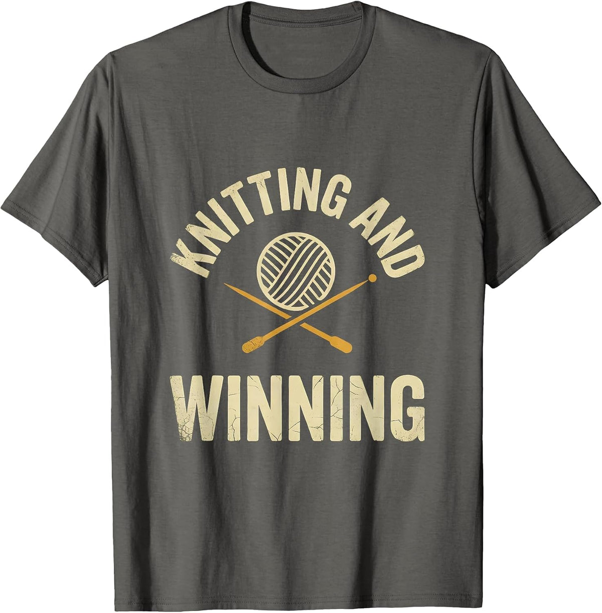 Knitting And Winning Grandma Design T-Shirt - Asphalt Grey