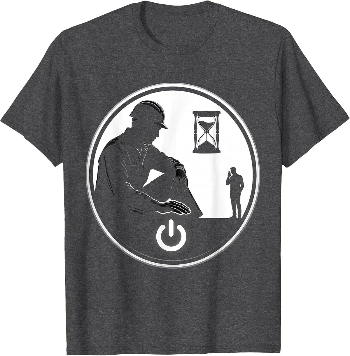 Men's Tech Support Badge Sarcastic IT Worker Humor T-Shirt - Dark Heather Grey
