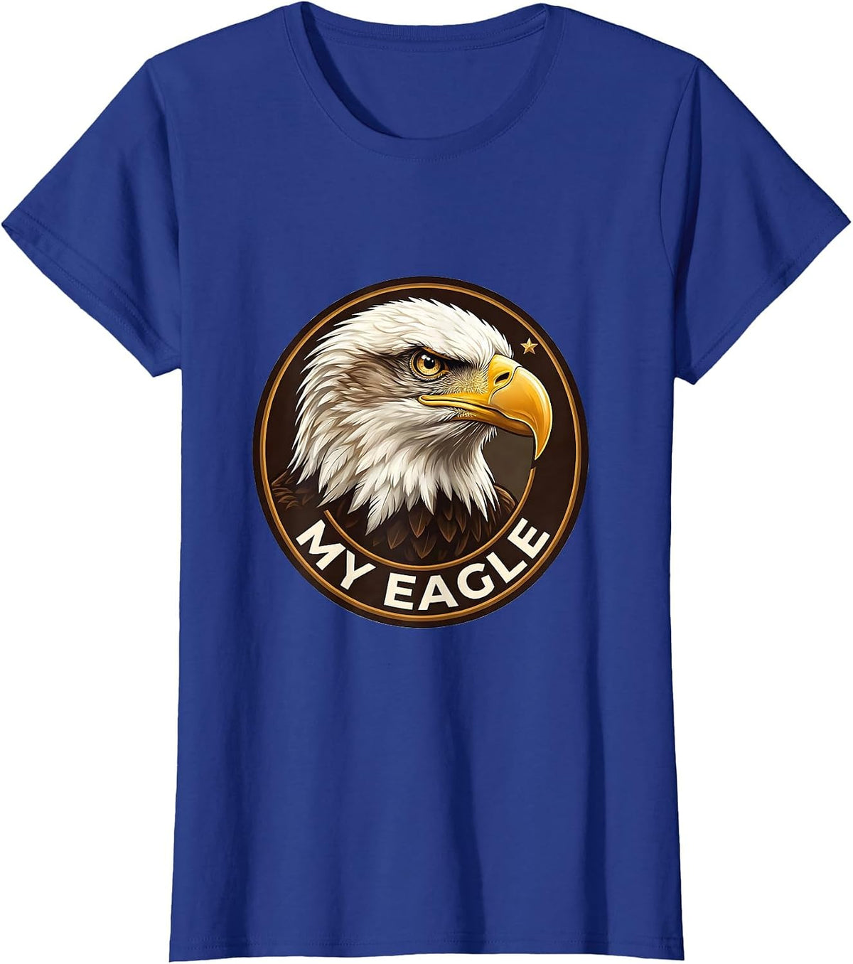 Women's My Eagle Bald Eagle Mascot Fan Pride Family Humor T-Shirt - Royal Blue